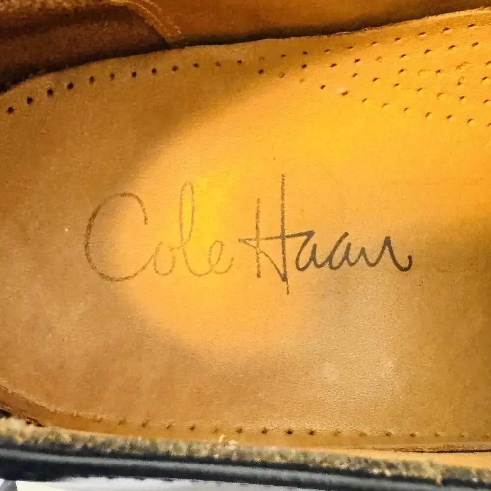 Cole Haan Shoes Mens 11 Black Leather Cap Toe Derby Oxford Lace Up Dress Classic
